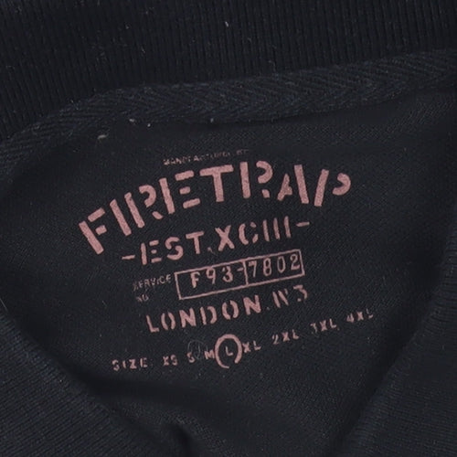Firetrap Men's Black Polo Shirt L