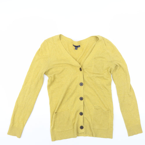 Gap Women’s Yellow V-Neck Cardigan XS, Button Accents