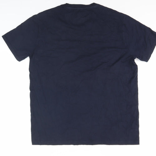 Penguin Men's Blue Cotton Crew Neck T-Shirt Large