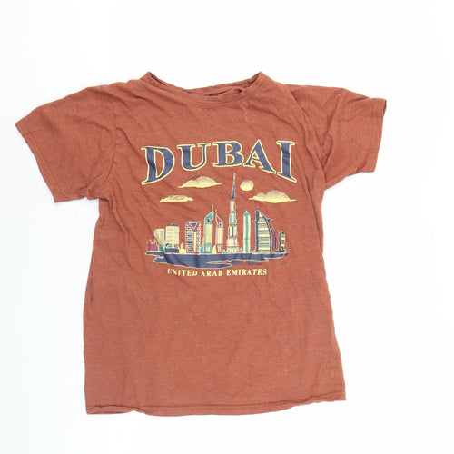 Dubshi Men’s Brown Dubai Graphic Print T-Shirt L