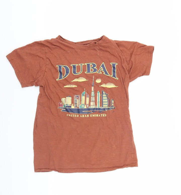 Dubshi Men’s Brown Dubai Graphic Print T-Shirt L