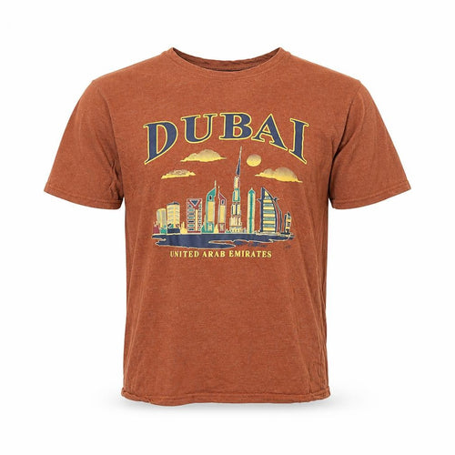 Dubshi Men’s Brown Dubai Graphic Print T-Shirt L