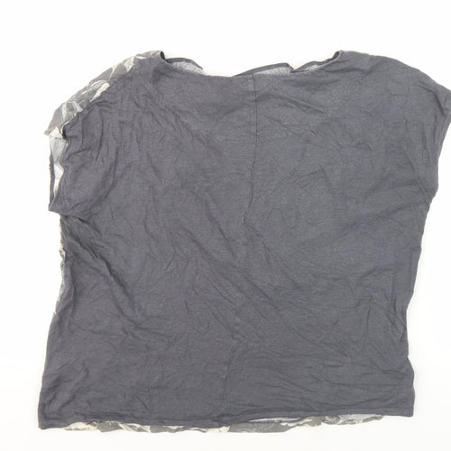 White Stuff Women's Grey Bird Print Sleeveless Blouse