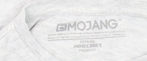 Mojang Minecraft Boys Grey T-Shirt, 7-8 Years, Graphic Tee