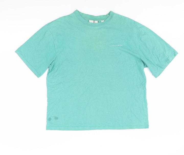 Collusion Men’s Green Crew Neck T-Shirt, Size S