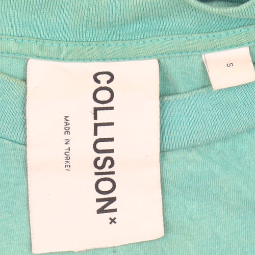 Collusion Men’s Green Crew Neck T-Shirt, Size S