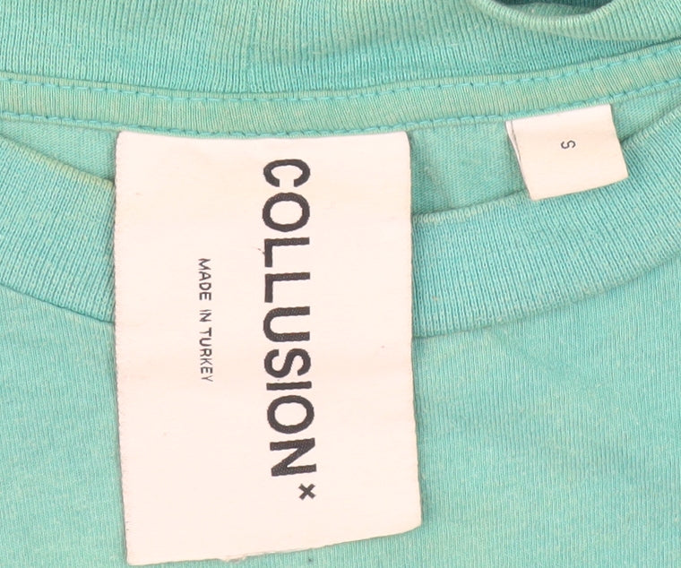 Collusion Men’s Green Crew Neck T-Shirt, Size S