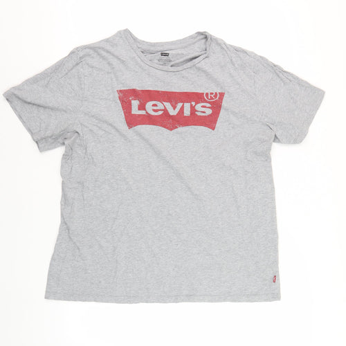 Levi's Men's Grey Logo T-Shirt, Size L, Crew Neck