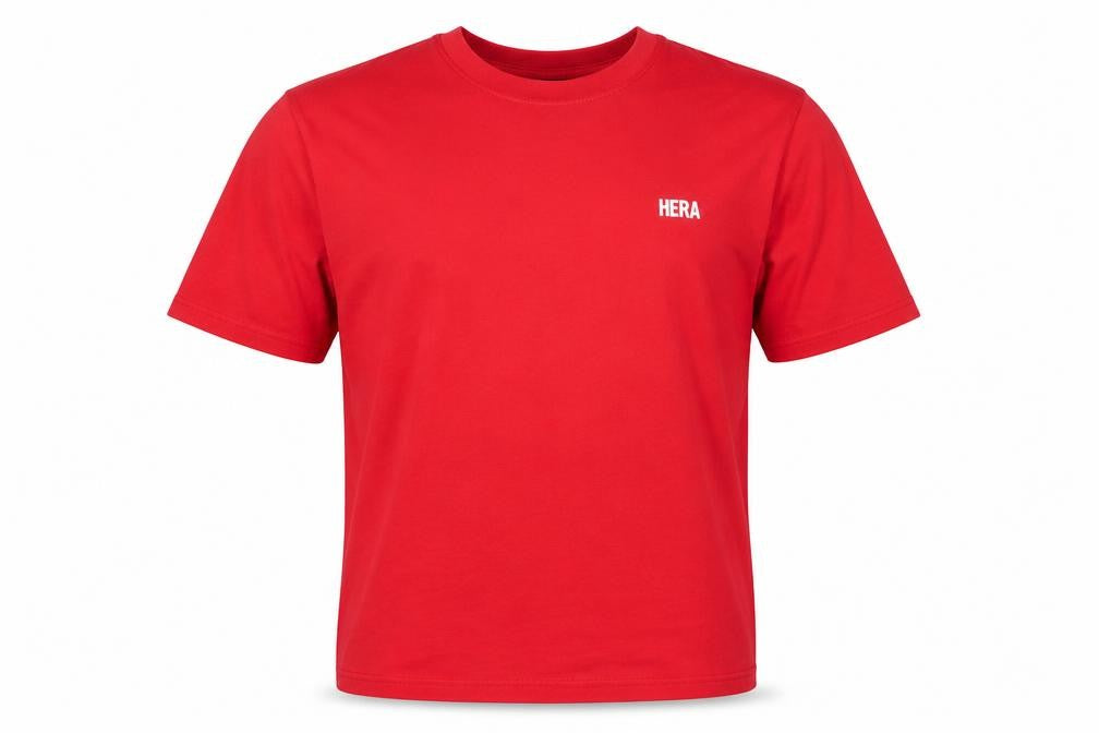 HERA Men's Red T-Shirt, Size S, Casual Short Sleeve