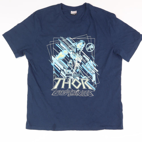 Marvel at George Thor Blue Graphic T-Shirt, Men's L