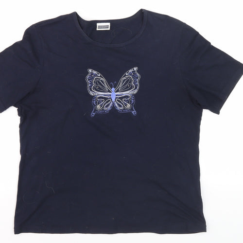 Anne de Lancay Women's Black Butterfly T-Shirt M