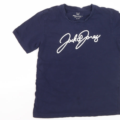 Jack & Jones Boys Blue T-Shirt Size 12Y Logo Casual Wear