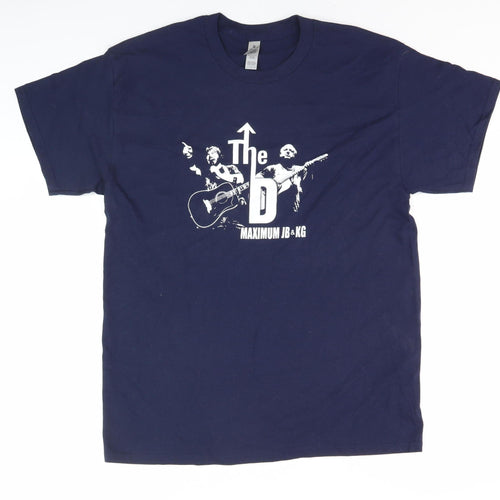 Gildan Men's Blue Graphic Short Sleeve T-Shirt L