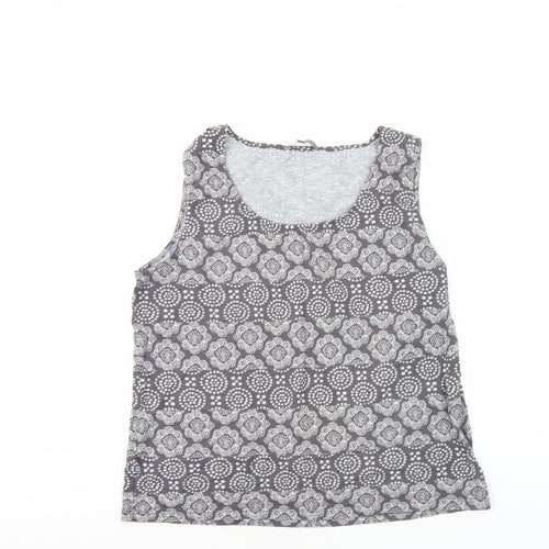 Laura Ashley Women's Grey Geometric Tank Top Size 18
