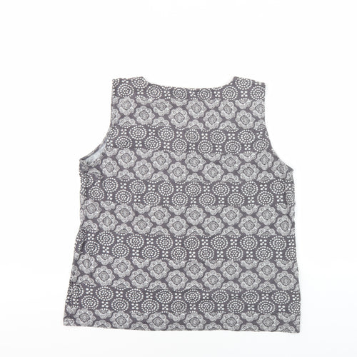 Laura Ashley Women's Grey Geometric Tank Top Size 18