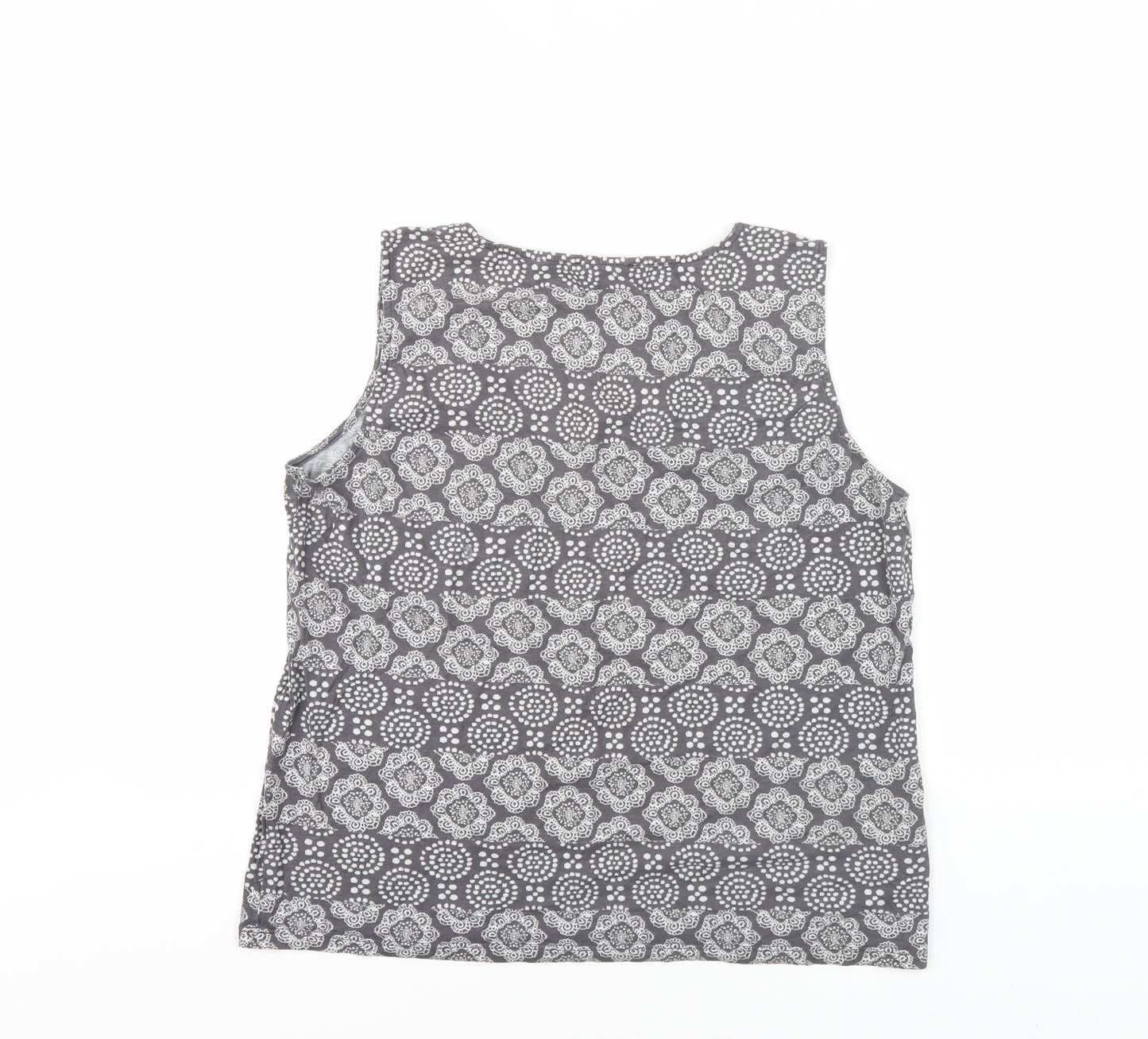 Laura Ashley Women's Grey Geometric Tank Top Size 18