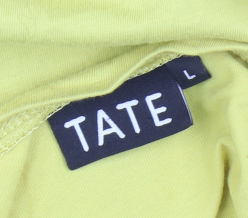 TATE Women's Yellow Art Print T-Shirt Size L