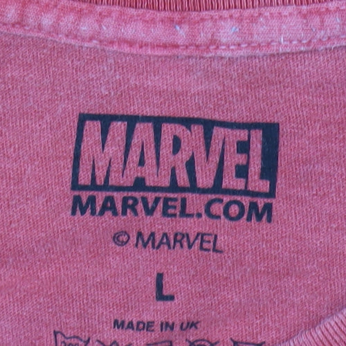 Marvel Red Christmas Men's T-Shirt L Short Sleeve