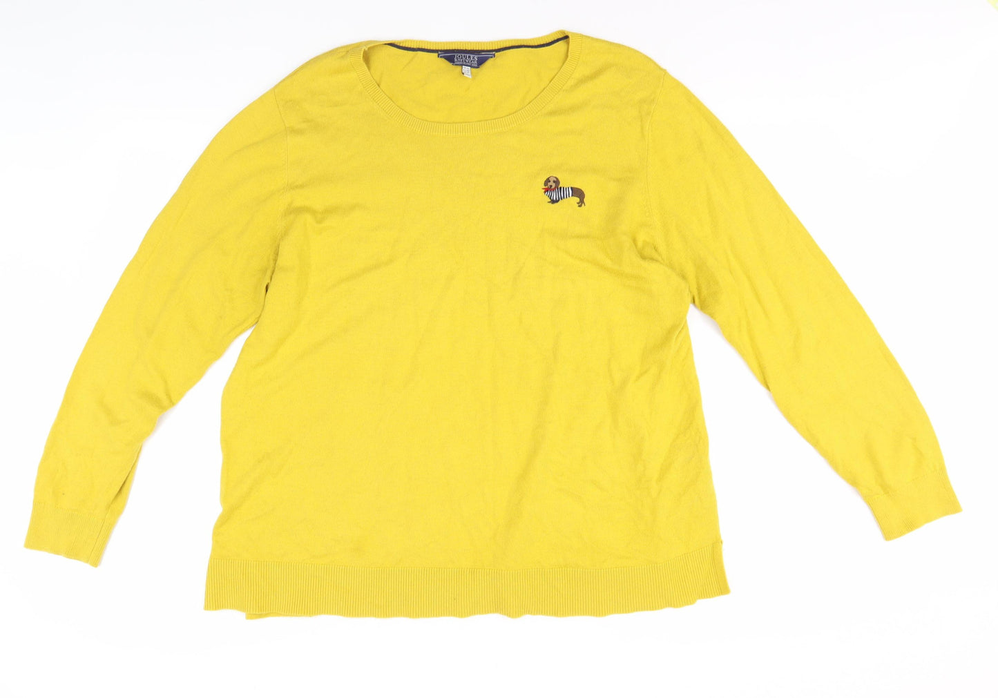 Joules Women's Yellow Pullover Jumper Size 20