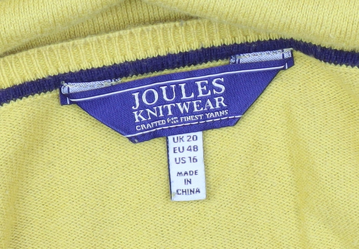 Joules Women's Yellow Pullover Jumper Size 20