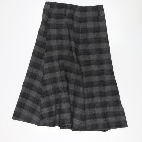 Per Se Women's Grey Check A-Line Skirt Size 12