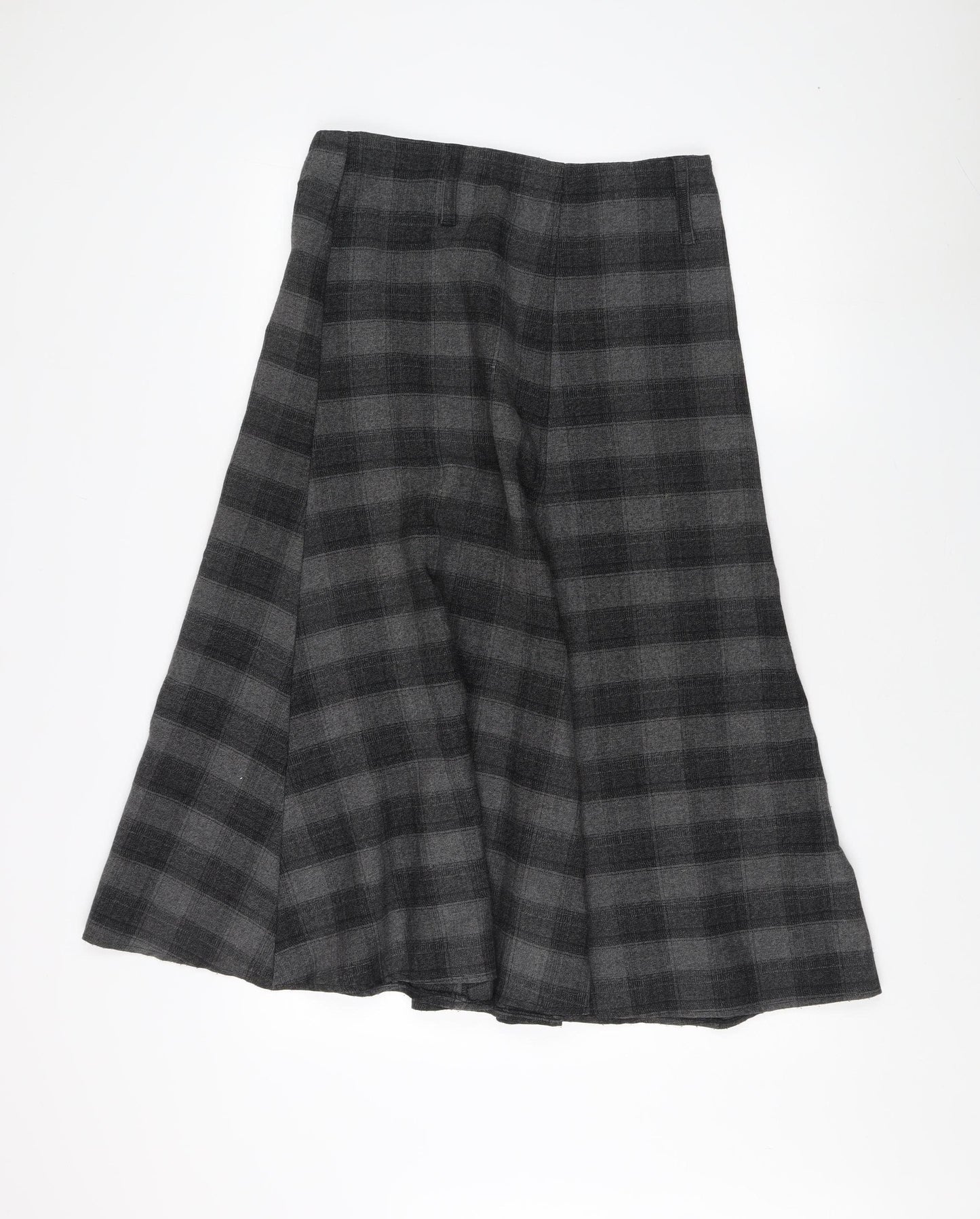 Per Se Women's Grey Check A-Line Skirt Size 12