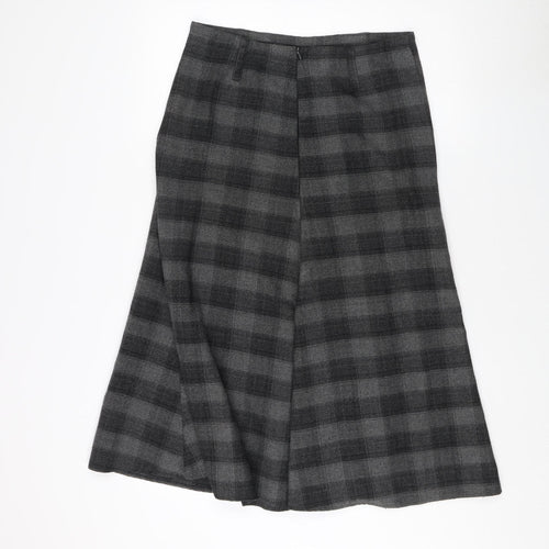 Per Se Women's Grey Check A-Line Skirt Size 12