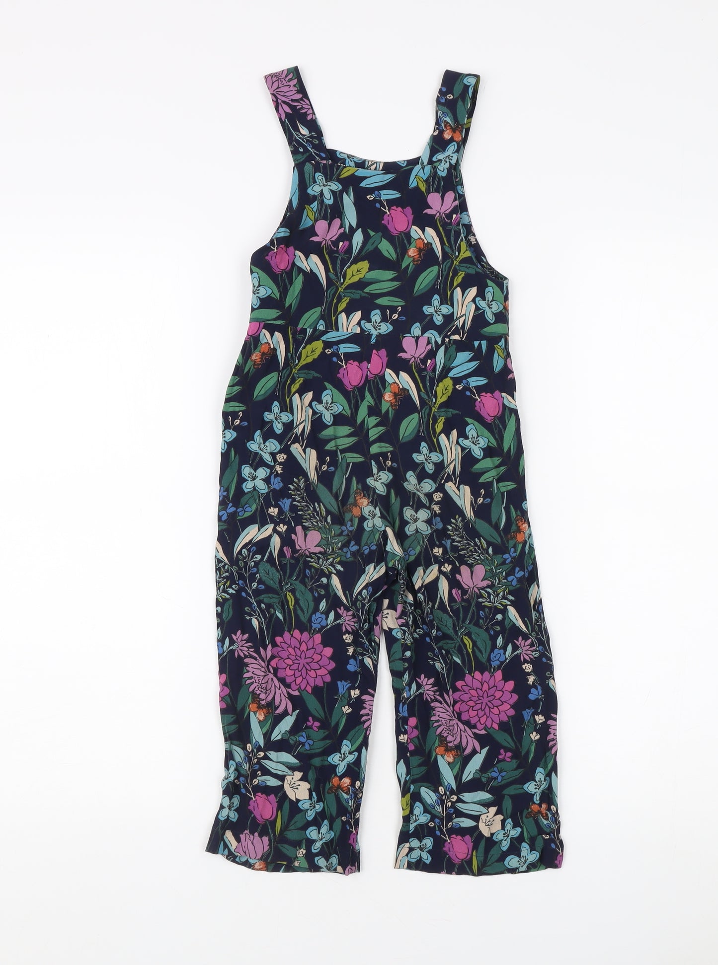 Next Girls Multicoloured Floral Dungaree, 3 Years, Viscose