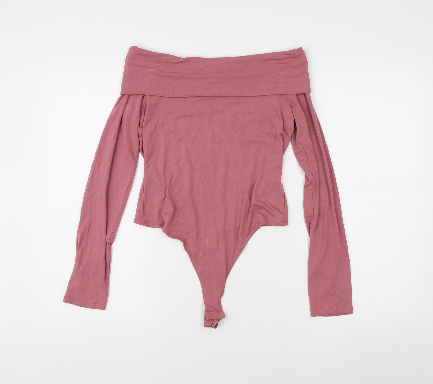Asos Women's Pink Off Shoulder Long Sleeve Top, Size 12