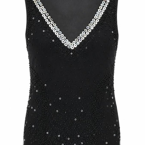 Mariella Rosati Women's Black Sequin Tank, Size 16