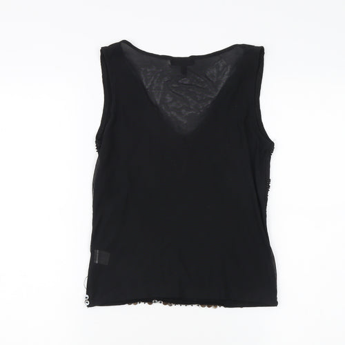 Mariella Rosati Women's Black Sequin Tank, Size 16