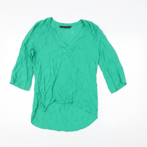 Zara Woman Green 3/4 Sleeve Blouse Size 8