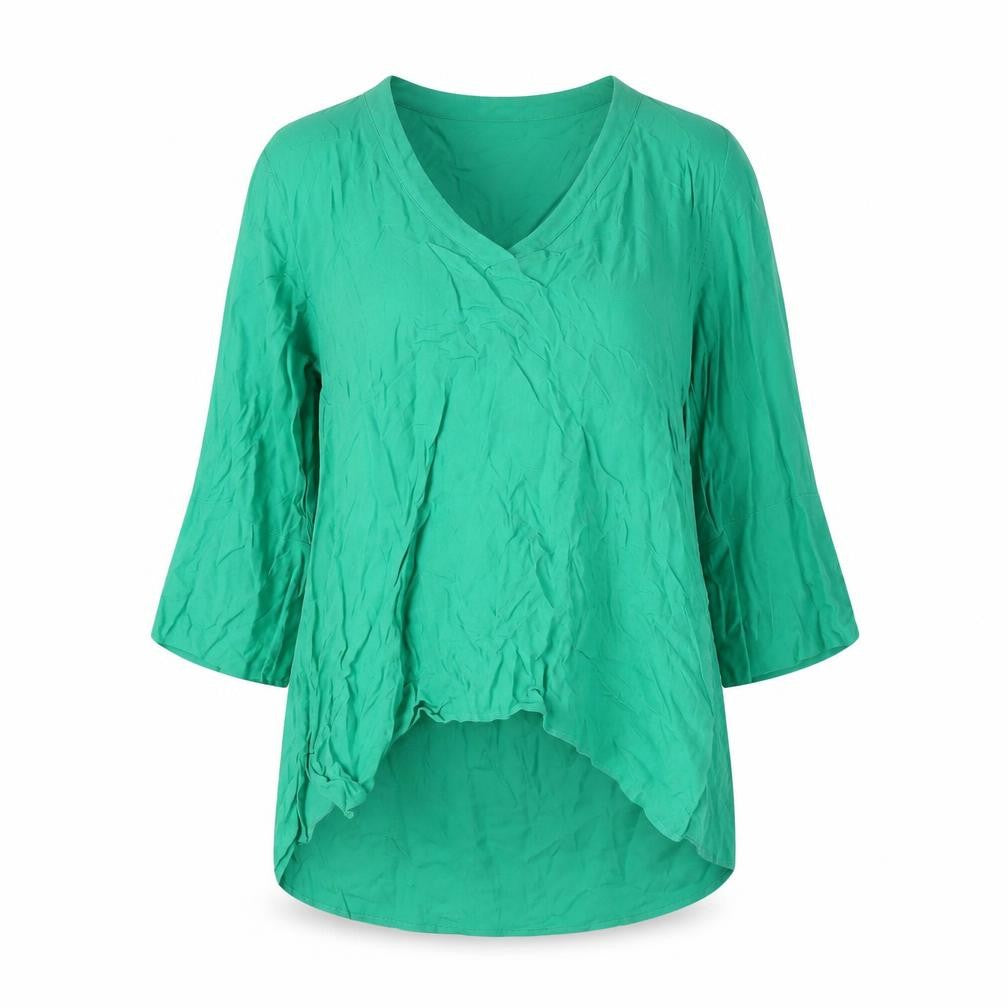 Front view of Zara Woman Green 3/4 Sleeve Blouse, size 8