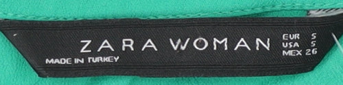 Zara Woman Green 3/4 Sleeve Blouse Size 8