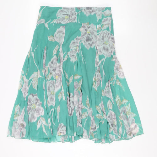 Per Una Women's Green A-Line Floral Skirt Size 14