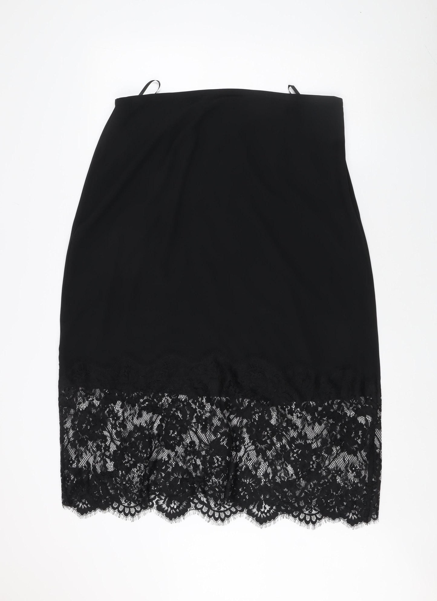 Marks and Spencer Women's Black Lace Pencil Skirt, Size 18