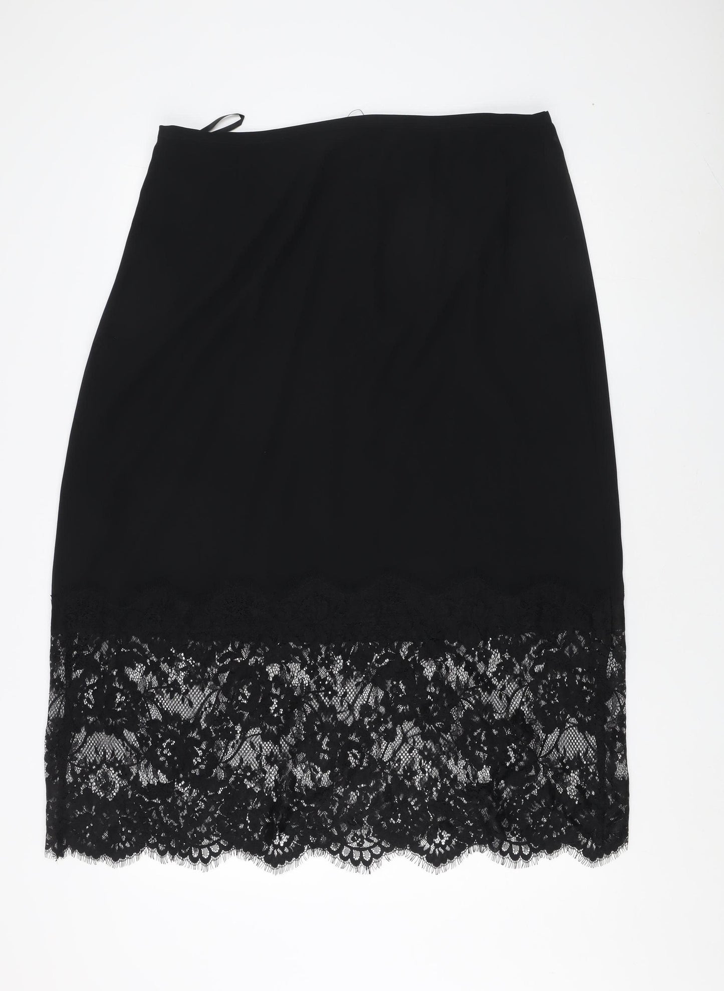 Marks and Spencer Women's Black Lace Pencil Skirt, Size 18