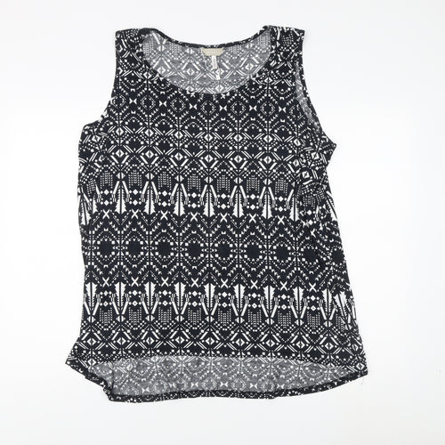 Anthology Women's Geometric Black Tank Top Size 22