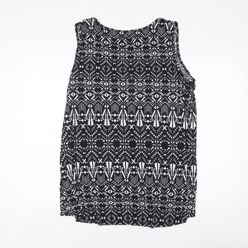 Anthology Women's Geometric Black Tank Top Size 22