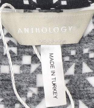 Anthology Women's Geometric Black Tank Top Size 22