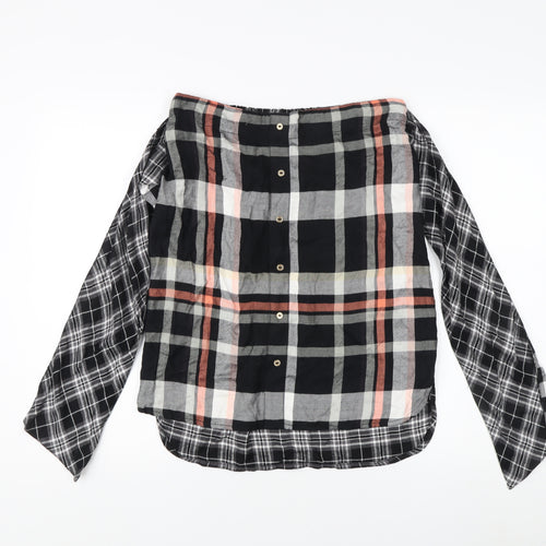 River Island Women's Plaid Button-Up Top Size 12