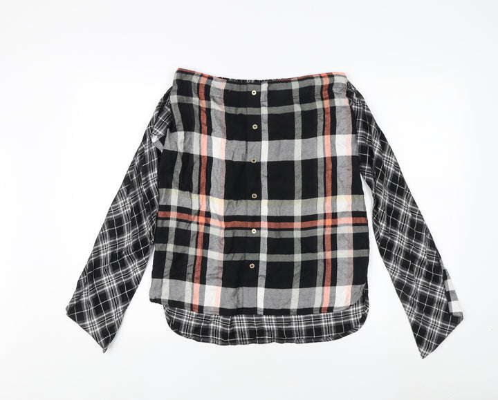 River Island Women's Plaid Button-Up Top Size 12