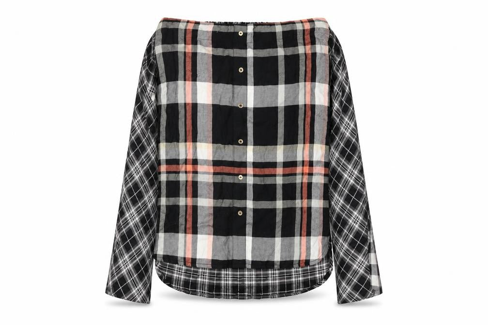 Front view of River Island Women's Plaid Button-Up Top, size 12