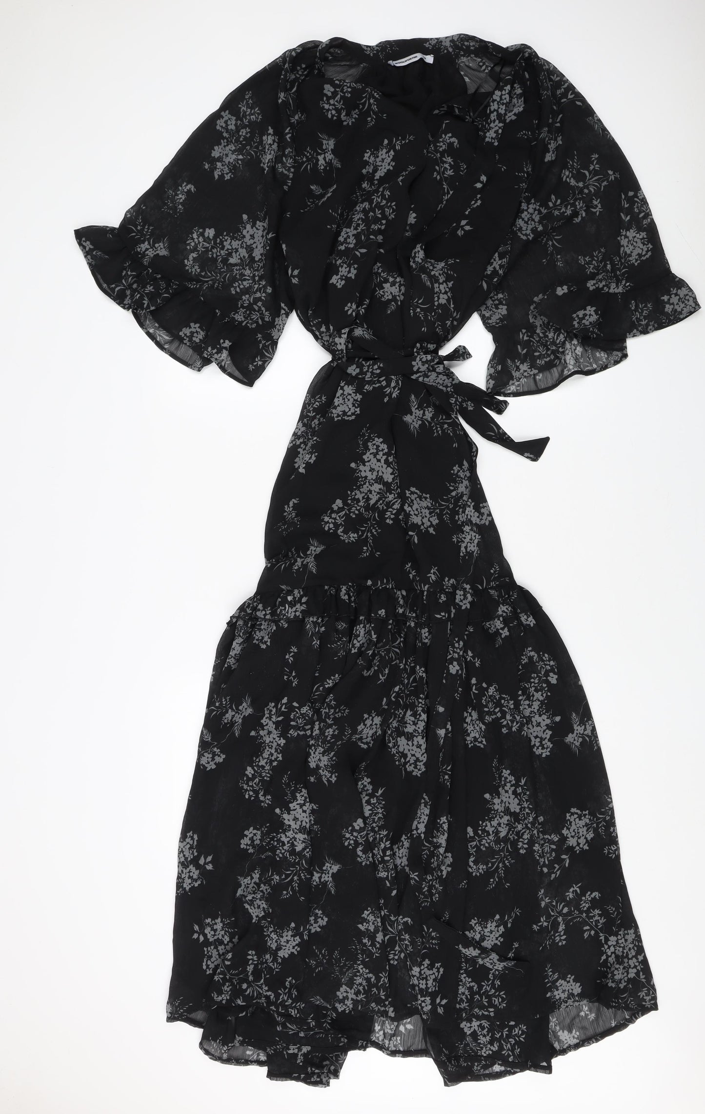 Woolworths Women's Black Floral Dress, Size 18