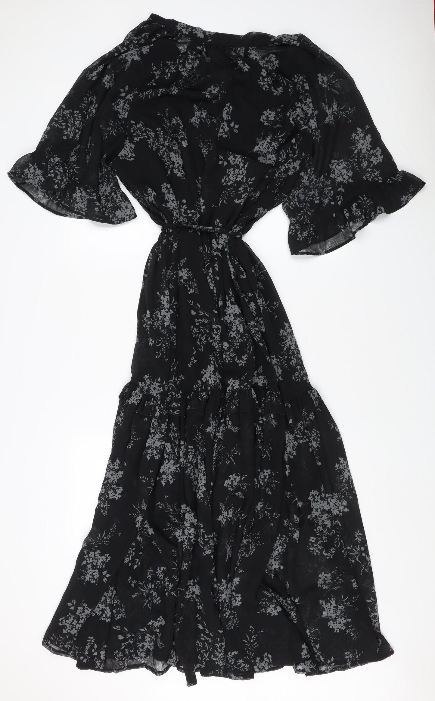 Woolworths Women's Black Floral Dress, Size 18