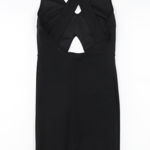 Bershka Women's Black Bodycon Dress Size 6 Party Clubwear