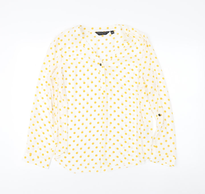 Dorothy Perkins Women’s White Polka Dot Blouse Size 12