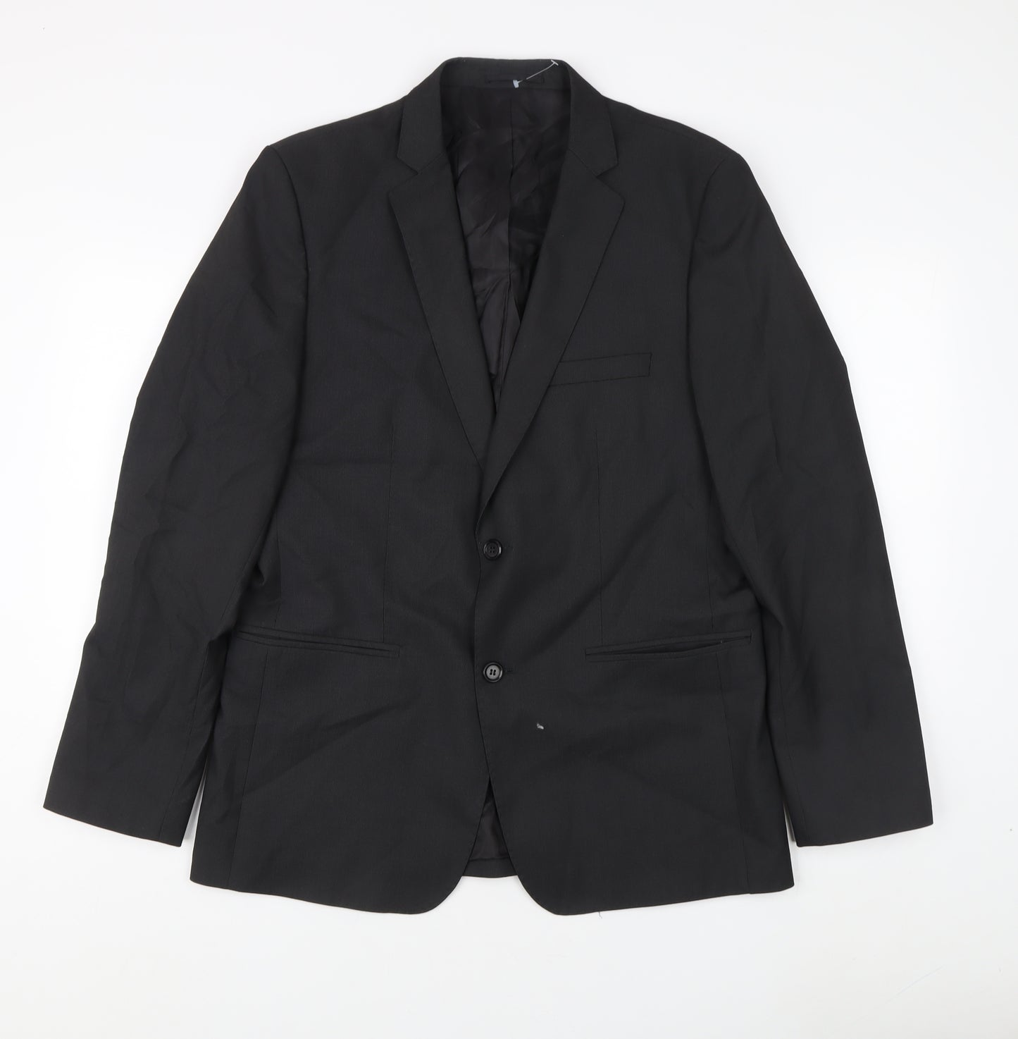 Zara Man Black Blazer, Men's 42, Two-Button Jacket