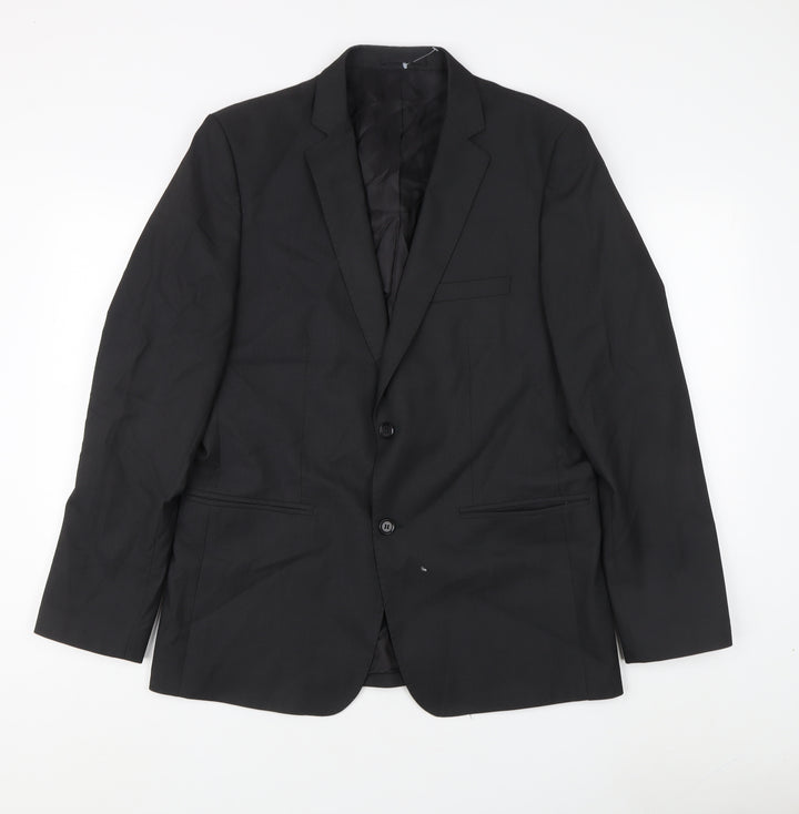 Zara Man Black Blazer, Men's 42, Two-Button Jacket