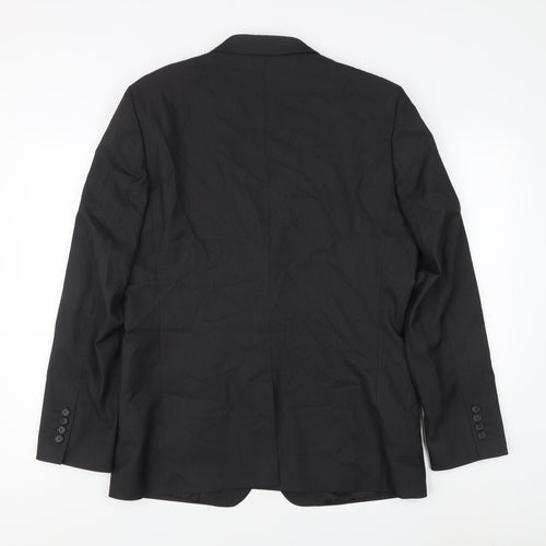 Zara Man Black Blazer, Men's 42, Two-Button Jacket